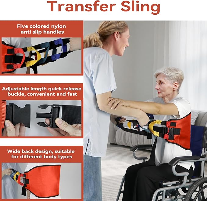 Transfer Belt Transfer Sling for Nursing Patients, Standing & Supports & Transfer Aids for Elderly, Gait Belt for Patient Care, Transfer Belt for Bedridden Patient