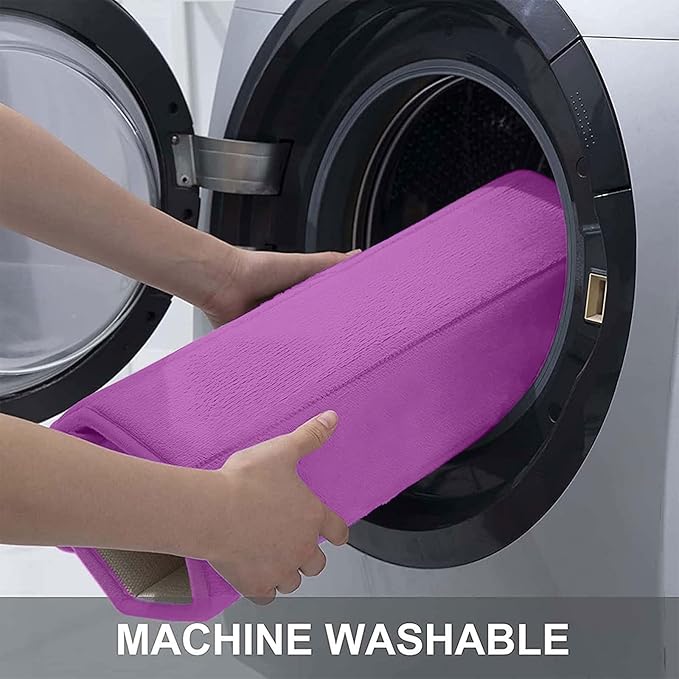 Buganda Memory Foam Bath Mat, 55" x 24", Ultra Soft and Non-Slip Bathroom Rugs, Water Absorbent and Machine Washable Bath Rug Runner for Bathroom, Shower, and Tub, Violet