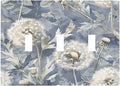 Blue Dandelion Vintage Floral Boho Flower Decorative Switch Plates 3 Gang Wall Plate Triple Toggle Light Switch Cover Faceplate Electrical Wall Panels for Bedroom Living Room Home Decor