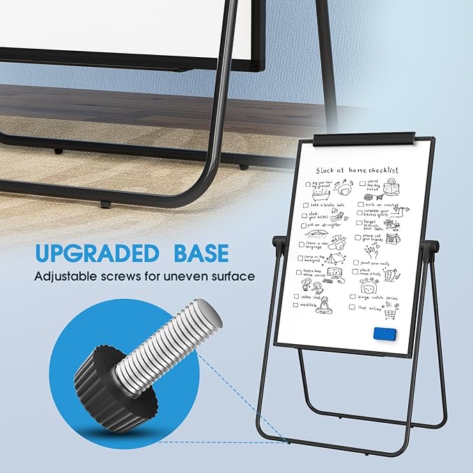 MaxGear Large White Board Easel Stand, 40" x 28" Double Sided Dry Erase Board with Stand, Height Adjustable and 360 Degree Rotation Classroom Easel for School, Home & Office Flip Chart Stand