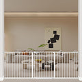 WAOWAO Triple Lock 77.17-84.65" Baby Gate Extra Wide Pressure Mounted Walk Through Swing Auto Close Safety White Metal Dog Pet Puppy for Stairs,Doorways,Kitchen
