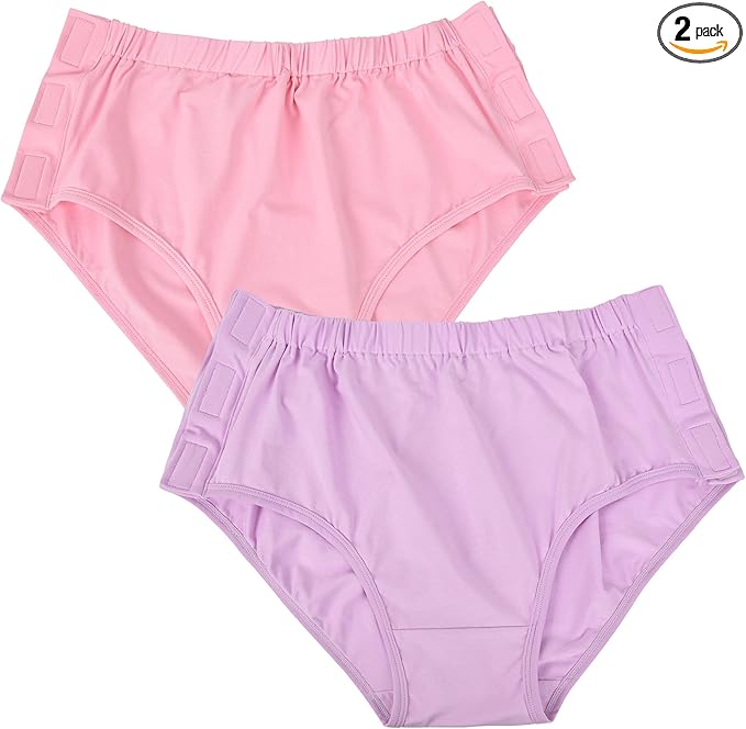 Easy Adapt Women's Tear-Away Underwear, for Patients, Elders, Pack of 2. (Small)