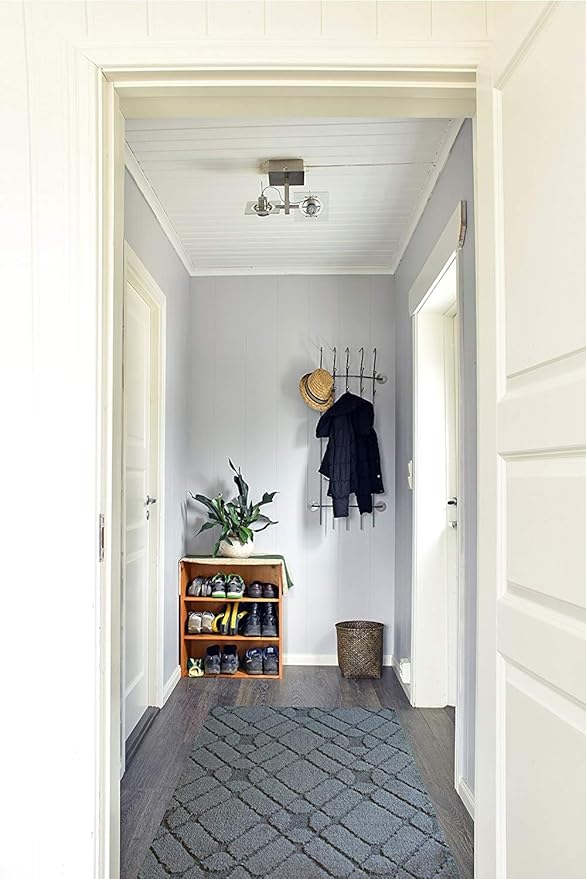 Custom Size Hallway Runner Rug Trellis Grey Color 31 inch Wide Select Your Length Non-Slip (Skid Resistance) Rubber Backing 21 feet x 31 inch (Color Options Available)