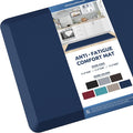 KitchenClouds Kitchen Mat Cushioned Anti Fatigue Kitchen Rug 17.3"x60" Waterproof Non Slip Kitchen Rugs and Mats Standing Desk Mat Comfort Floor Mats for Kitchen House Sink Office (Blue)
