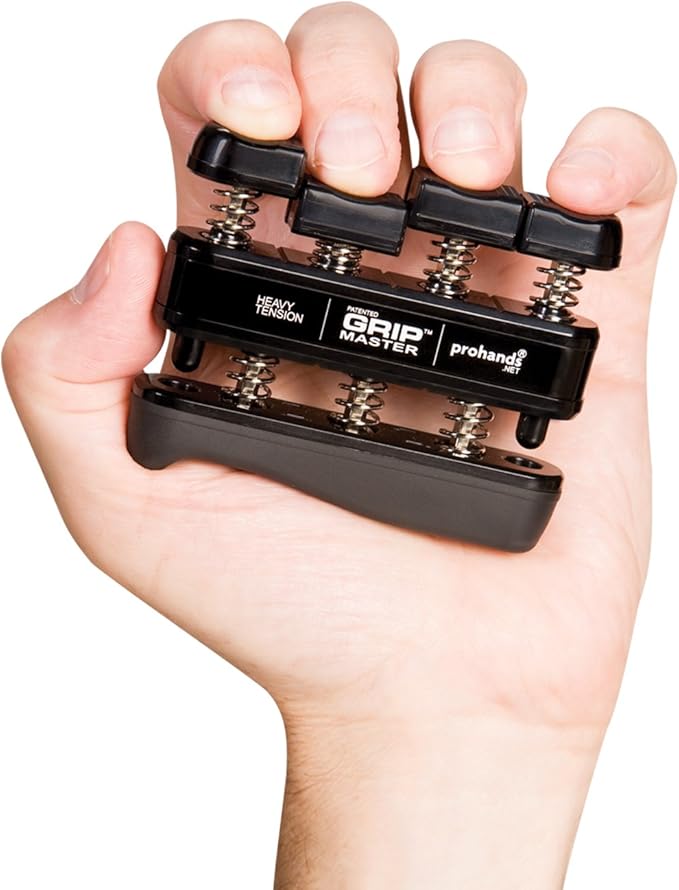 Prohands Gripmaster Hand Exerciser, Finger Exerciser (Hand Grip Strengthener), Spring-Loaded, Finger-Piston System, Isolate & Exercise Each Finger