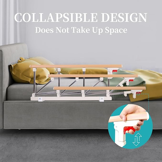 Bed Rails for Elderly Adults, Rail Assist for Seniors Safety,Folding Bed Assist Seniors Safety Bed Guard Rail Handle to Prevent Falling Out of Bed,Bed Side Grab Rail Bed Cane,36.6"x14.2"