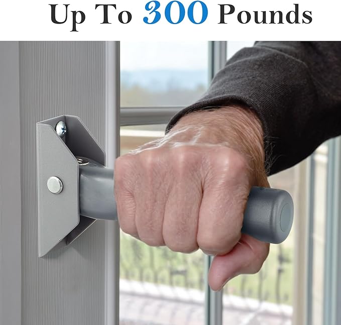 Flip Up Grab Bars for Doorway Stairs for Seniors Elderly, Garage Door Handles Stair Assistance for Elderly, Flip up Doors Grab Bar Not in The Way, Keep Steadily (Gray)