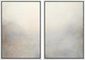 MUDECOR Framed Canvas Print Wall Art Soft Gradient Abstract Misty Landscape Illustrations Modern Art Decorative Bohemian Colorful Chic for Living Room, Bedroom, Office - 24"x36"x2 White