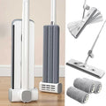 Microfiber Mop Large Flat Mops for Floor Cleaning 4 Reusable Washable mop Pads Hardwood Cleaning System Wet and Dust Mop with 61 in Long Stainless Steel Handle