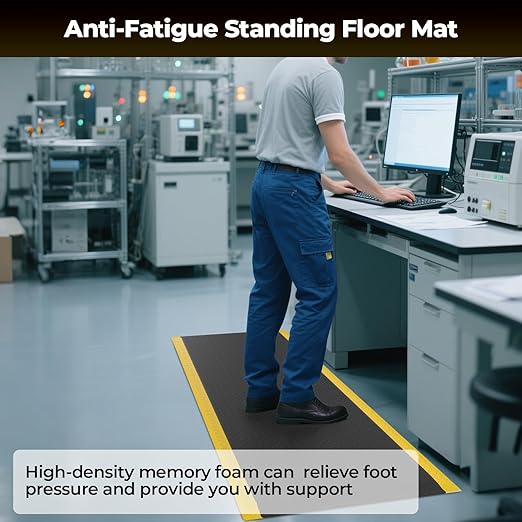 Anti Fatigue Mats for Workshop, 84" x 35" Ergonomic Anti-Fatigue Standing Floor Mat, Comfortable, Durable and Anti-Slip Memory Foam Floor Mat, Helps Relieve Back and Leg Soreness During Work