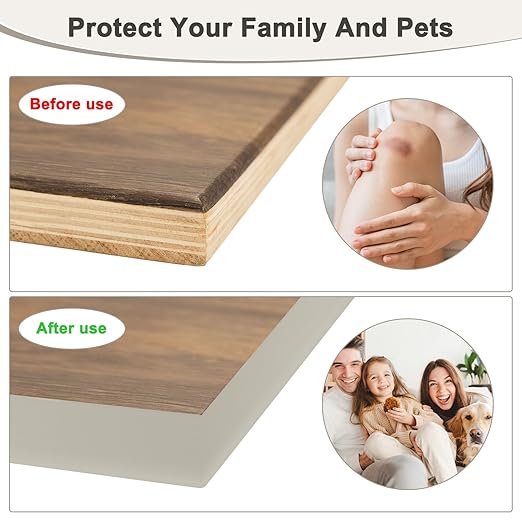 U-Shape Edge Banding, 1.18 Inch x 16.4 FT Self Adhesive Rubber Edge Trim Flexible TPE Corner Protector for Desk/Shelves/Furniture/Countertop/Table/Cabinet/Plywood [Khaki]