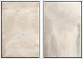 MUDECOR Framed Canvas Print Wall Art Abstract Neutral Tones Minimalist Earthy Color Palette Illustrations Modern Art Decorative Chic for Living Room, Bedroom, Office - 16"x24"x2 White