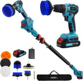 Cordless Power Drill Cleaning Tools Long Handle Scrub Brush for Surface Cleaning of Car Floors and Windows with 1*Max 20V Battery 2.4A Charger 1*Telescopic Rod 1*5MM Drill Bit 7*Pcs Drill Brush