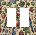 Decorative Outlet Covers Vintage Floral Bird Strawberry Thief William Morris 2 Gang Double GFCI Rocker Electrical Wall Panels Light Switch Cover Plate for Bedroom Home Decor