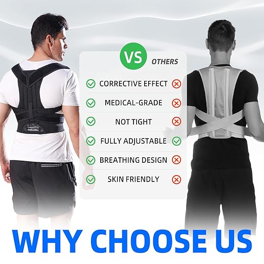 IYDoaMea Posture Corrector for Women and Men ( Order A Size Up ) Upgraded Back Brace Support, Adjustable Shoulder Straightener for Improving Back Posture, Relief for Upper and Lower Back, Lumbar, Neck, Shoulder Pain (M(31.4~37.4))