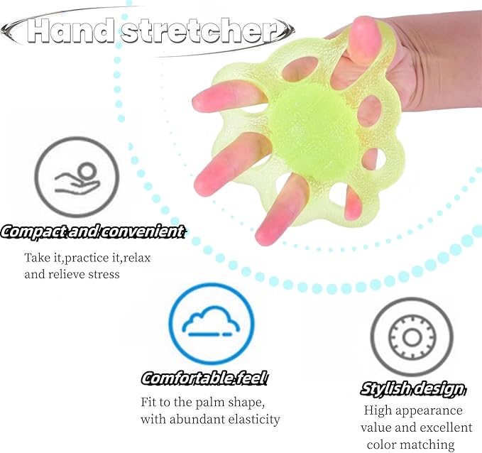 DEEYOTA Finger Exerciser and Hand Strengthener Rehab,Exercise Squeeze Ball for Hands,Grip Exerciser Hand Strengthener for Rehab,Arthritis,Carpal Tunnel(2 Pcs)