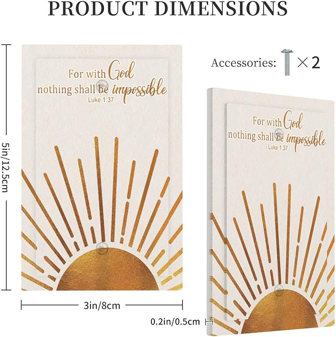 Mid Century Boho Sun Inspirational Quote 1 Gang No Device Light Switch Covers Decorative Abstract Gold Sunrise Single Blank Outlet Covers Wall Plate Switchplate for Country Bathroom Decor