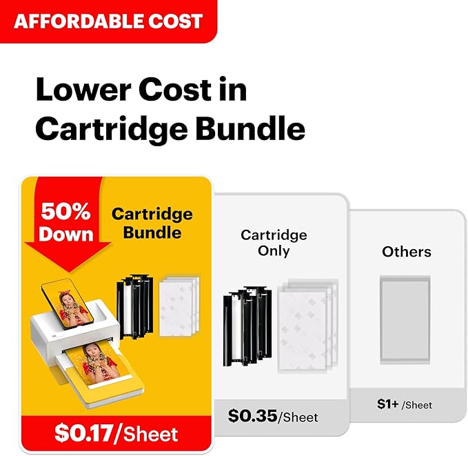 KODAK Dock Plus 4Pass Instant Photo Printer (4x6 inches) + 90 Sheets Gift Bundle