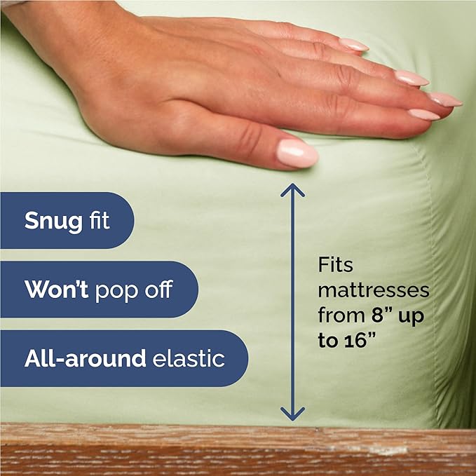 Full 6 Piece Sheet Set - Cooling & Breathable Bed Sheets - Hotel Luxury Bed Sheets for Women, Men, Kids & Teens - Bedding with Deep Pockets & Easy Fit - Soft and Wrinkle Free - Full Light Sage Sheets