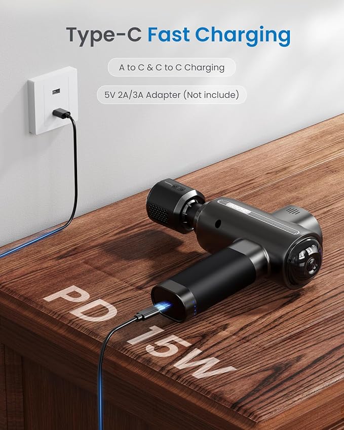 RENPHO Massage Gun Deep Tissue, Back Massager Therapy with Carry Case, Percussion Body Masajeador for Men Women Athletes Back Upgrade, Active Thermacool