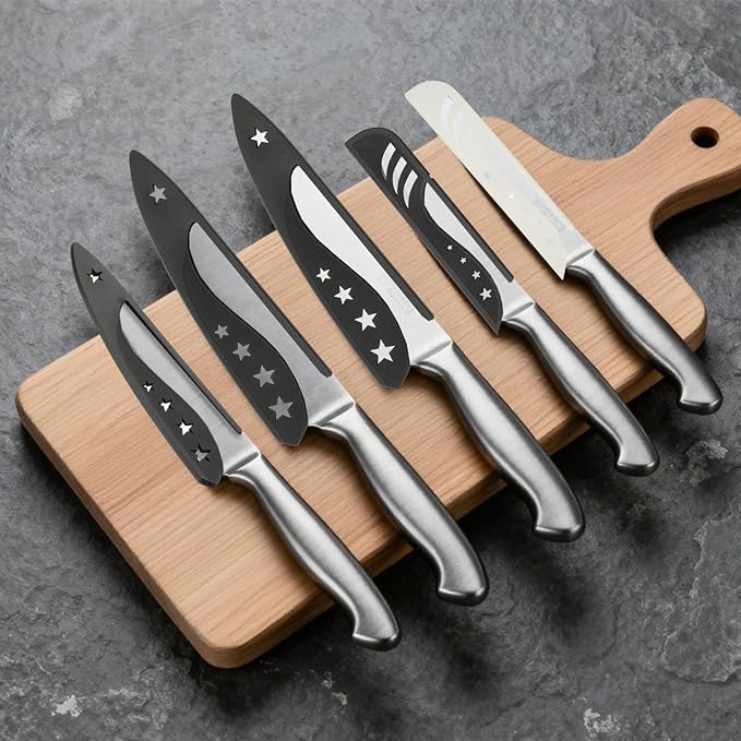 uxcell 2Pcs Safety Knife Covers Sleeves, Universal PP Knife Sheaths Edge Guards Blade Protector Covers for 6.3" Boning Knives Portable for Kitchen Camping Picnics Accessories, Black