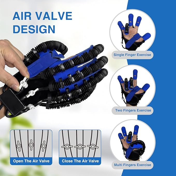 Hand Rehabilitation Equipment, Therapy Gloves for Stroke Hand Recovery Device, Robotic Rehab Glove for Finger Training, Adjustable Strength Hands Exerciser