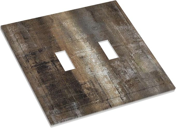Decorative Switch Plates Old Vintage Copper Rustic Rusty Modern Tan Brown 2 Gang Double Toggle Outlet Light Switch Cover Wall Plate Electrical Faceplate for Farmhouse Cabin Decor