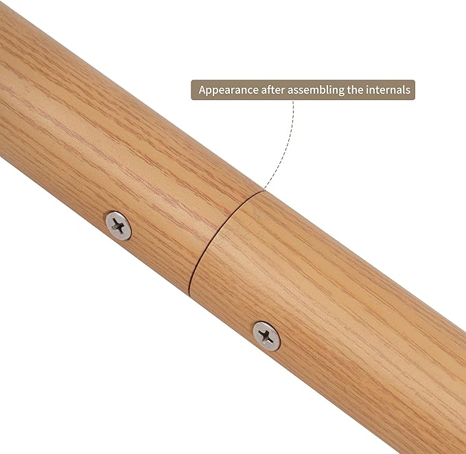 17 FT Modern Aluminum Handrail Set, handrails for Indoor Stairs,Deck,Slope, Wall Mounted Staircase handrails, Zink Alloy Brackets Included,Rust Free. (Cherry Wood Grain, 17 FT)