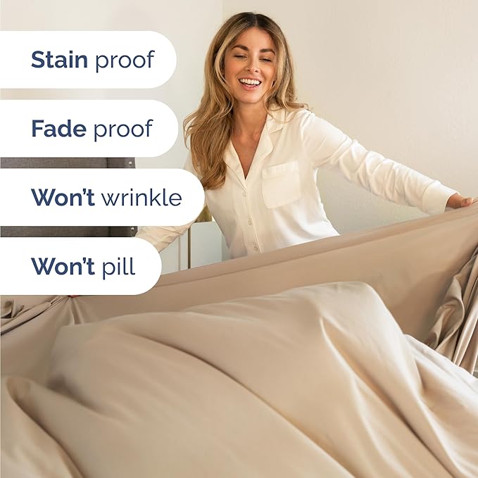 Twin 4 Piece Sheet Set - Cooling & Breathable Bed Sheets - Hotel Luxury Bed Sheets for Women, Men, Kids & Teens - Comfy Bedding with Deep Pockets & Easy Fit - Soft and Wrinkle Free - Twin Cream Sheets