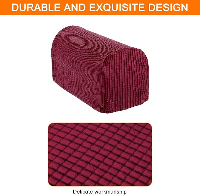 uxcell Stretch Armrest Covers Armchair Anti-Slip for Chairs Sofas Couch Arm Covers Recliner Sofa Burgundy 4 Pcs