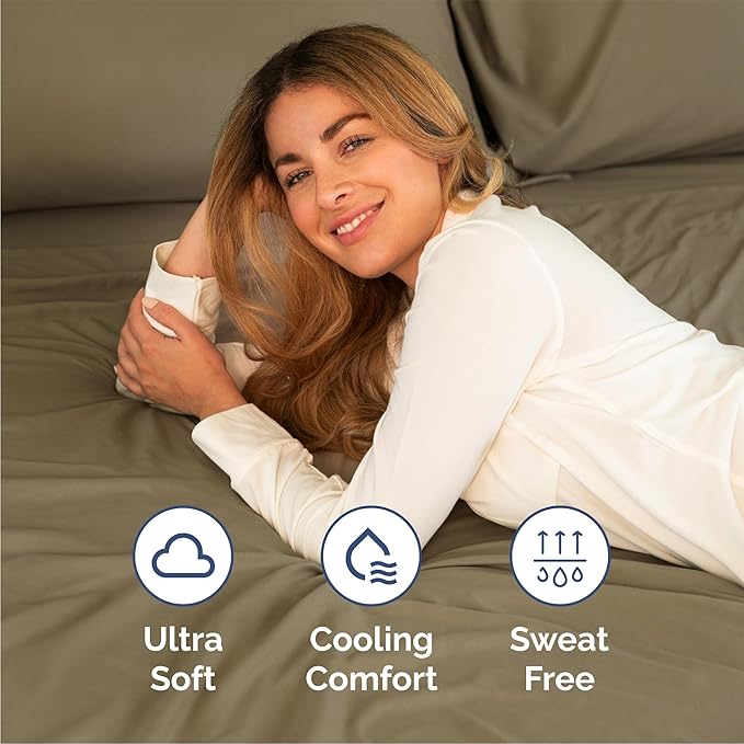 Queen 6 Piece Sheet Set - Cooling & Breathable Bed Sheets - Hotel Luxury Bed Sheets for Women, Men, Kids & Teens - Comfy Bedding w/Deep Pockets & Easy Fit - Soft & Wrinkle Free - Queen Khaki Sheets