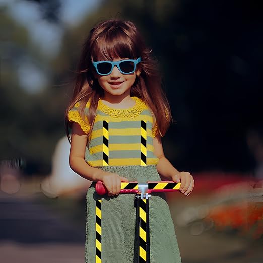 Yellow Black Reflective Tape 4 inch X 66 feet, Outdoor Waterproof Hazard Conspicuity Warning Industrial Marking Tape