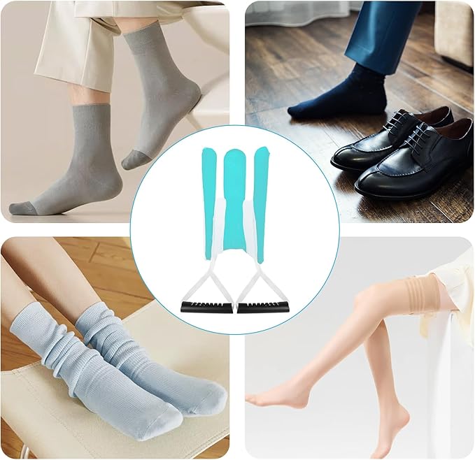 Sock Aid - Sock Aid Device for Seniors, Sock Aids for Putting on and Off, Sock Helper Aide Tool for Disabled, Pregnant, Sock Slider, Sock Assistant Device No Bending (Anti-Slip Handle)