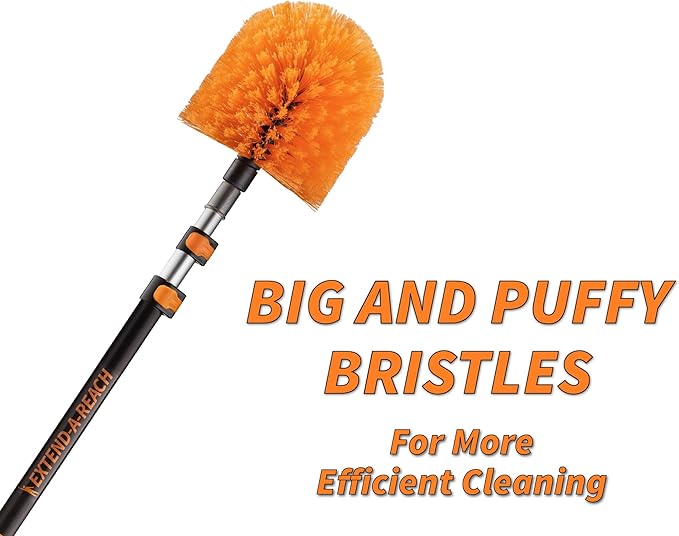 24 Feet High Reach Ceiling Dusters Set with 5-18 ft Extension Pole for Cleaning // Extendable Telescoping Long Reach Cobweb & Feather Dusters for High Ceiling // Extendable Ceiling Fan Blade Cleaner