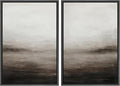 MUDECOR Framed Canvas Print Wall Art Neutral Abstract Modern Minimalist Landscape in Beige and Gray Illustrations Modern Art Decorative Bohemian for Living Room, Bedroom, Office - 16"x24"x2 Black