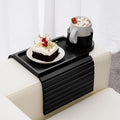 Couch Cup Holder Tray, 3 in 1 Large Couch Arm Trays,Bamboo Chair Clip on Tray with 360° Ratated Phone Holder for Couch,Armrest Tray for Snacks,Remote,Phone