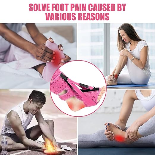 Plantar Fasciitis Night Splint-Upgrade 3 Adjustable Planter Facetious Relief Brace,Plantar Fasciitis Relief Women Men Straps,Support Relief Foot Drop Achilles Tendonitis Day Night(Pink-1PC)