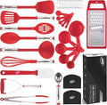 Kitchen Utensils Set 35 PCS Cooking Utensils Set, Nonstick and Heat Resistant Nylon Stainless Steel Silicone Spatula Set - Kitchen Gadgets Home Essentials Kitchen Accessories, Apartment Must Haves