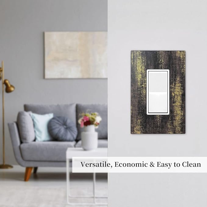 Decorative Outlet Covers Vintage Industrial Rusty Metallic 1 Gang Single Rocker Light Switch Cover Plate Wall Plates Gfci Faceplate For Farmhouse Cabin Decor