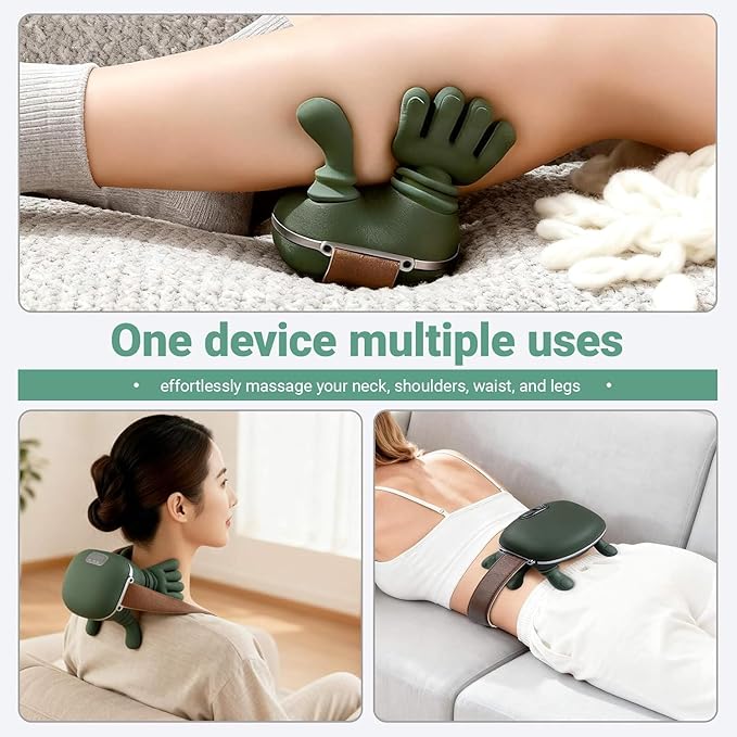 Neck Massager for Pain Relief Deep Tissue, 4D Kneading Massage, Quiet & Portable Lightweight, 3-Speed Adjustment, Cordless Neck and Shoulder Massager with Heat, Electric Hand Massager for Muscle