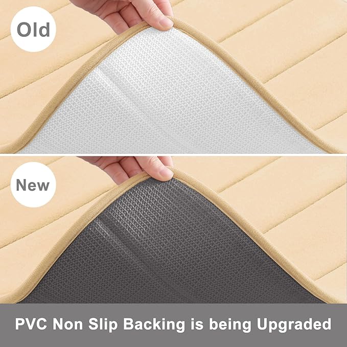Buganda Memory Foam Bath Mat, 70" x 24", Ultra Soft and Non-Slip Bathroom Rugs, Water Absorbent and Machine Washable Bath Rug Runner for Bathroom, Shower, and Tub, Gold