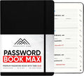PRODUCTIVITY STORE Best Password Book With Alphabetical Tabs | Password Book, Organizer & Notebook | Password Keeper To Keep Website Logins & Passwords Safe | Black | Medium 5x8