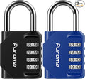 Puroma 2 Pack Combination Lock for Locker 4 Digit Outdoor Waterproof Padlock for School, Gym, Sports, Fence, Toolbox, Gate, Case, Outdoor, Hasp Storage, Cabinets (Blue & Black)