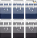 Foaincore 6 Pieces 75L Laundry Hamper Basket Organizer Large Laundry Bag Bulk Waterproof Collapsible Clothe Storage with Handles for Dorm Room Bedroom Towels (Dark Blue, White)