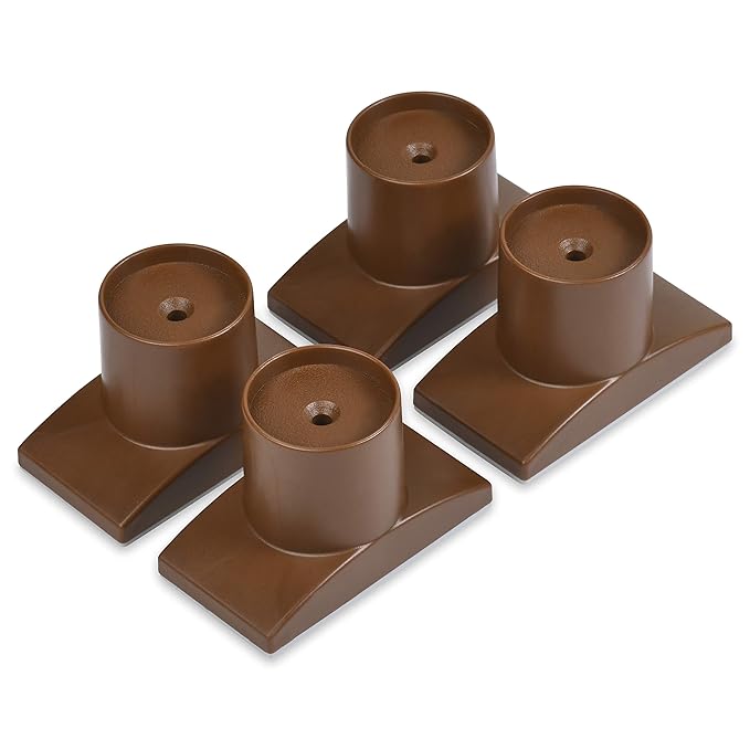 Wall Nanny Extender - 4 Inch Baby Gate Extension (Made in USA) Extends Pressure Mounted Gates + Protects Walls + Stabilizes - Child, Pet & Dog Gates - Works on Stairs - 4 Pack Wall Protector - Brown