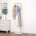 Metal Gold Coat Racks, Standing Coat Rack with Heavy Base, Modern Coat Tree with Crossbar and 3 Hooks, Entryway Coat Racks for Handbags, Clothing.(67inch)