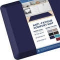 KitchenClouds Kitchen Mat Cushioned Anti Fatigue Rug 24"x70" Waterproof, Non Slip, Standing and Comfort Desk/Floor Mats for House Sink Office (Blue)