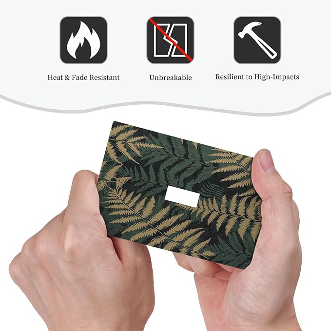 Decorative Light Switch Cover Botanical Fern Green Leaf Forest 1 Gang Single Toggle Device Electrical Faceplate Switchplates Decorator Outlet Wall Plate For Bed Room Home Decor