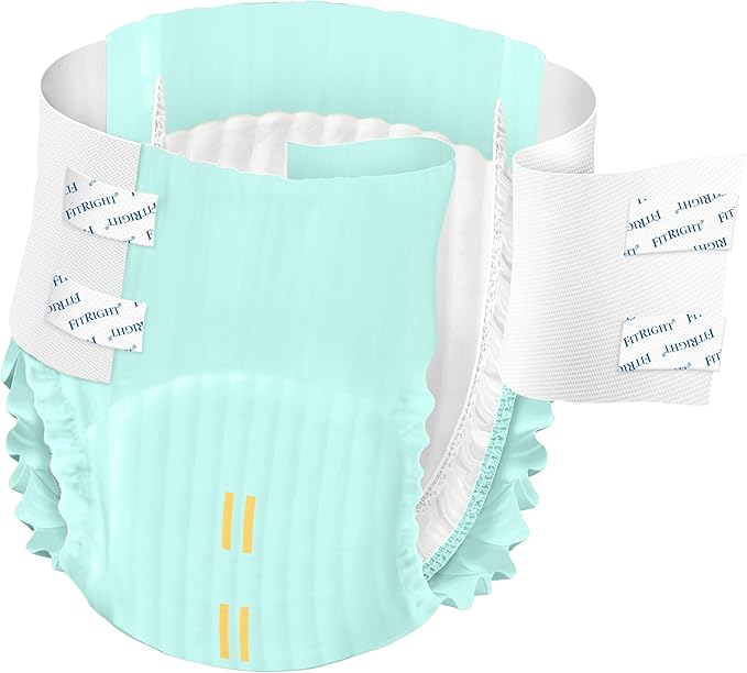 FitRight Adult Diapers, Extra+ Heavy Absorbency, 2XL (Waist Size 60in-70in), 80 Count, OptiFit Incontinence Briefs for Men and Women, Disposable, Moisture-Wicking, Leak Protection,