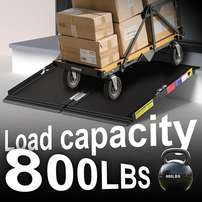 1.9 FT Portable Wheelchair Ramp with Quick-Lock, Black Seamless Non-Slip Aluminum Folding Handicap Ramp,Threshold Ramp for Doorways, Wheel Chair Ramp for Home Steps, Loading Dock Plates